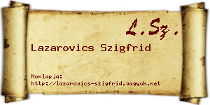 Lazarovics Szigfrid névjegykártya